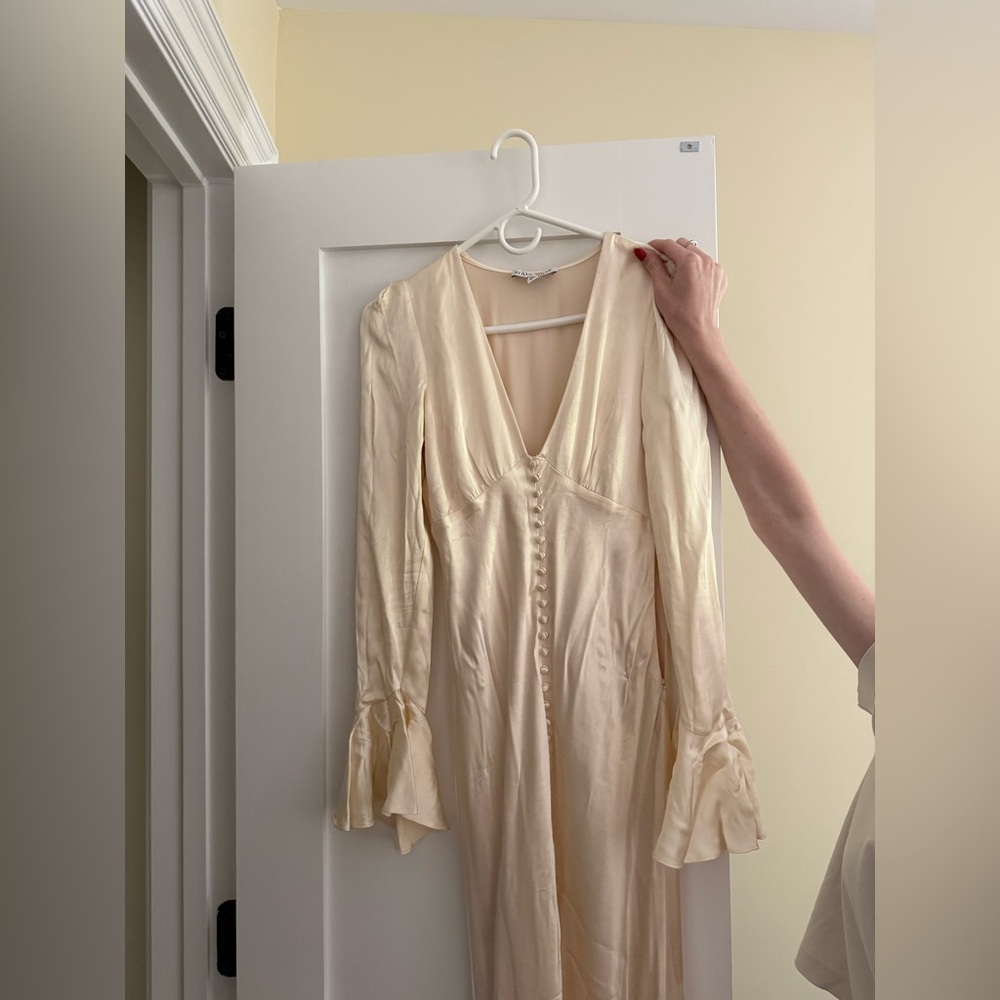 Shona Joy- La Lune Frill Cuff Bias Midi Dress - image 2